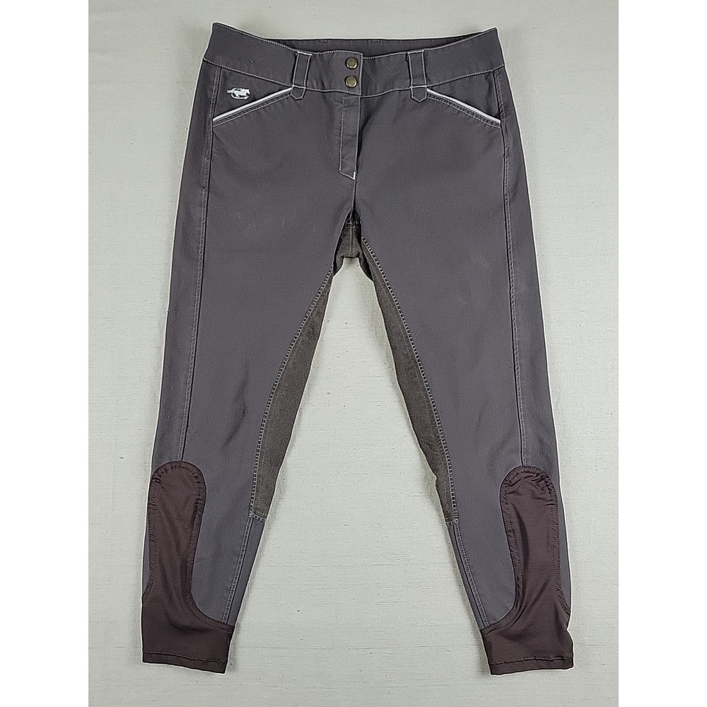 Piper by SmartPak Equestrian Breeches Women's 32R Gray Full Seat Riding Pants